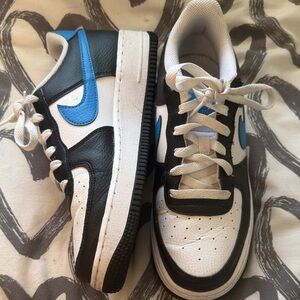 Nike Kids Sneakers Black and White with Blue Accents